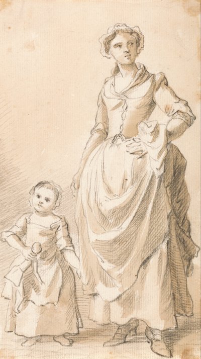 Donna e bambino con una bambola da Paul Sandby
